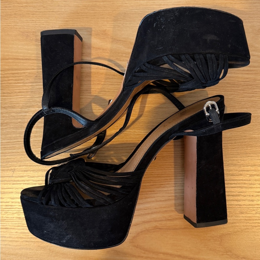 SCHUTZ Black Strappy Women's Heels - Picture 3 of 4